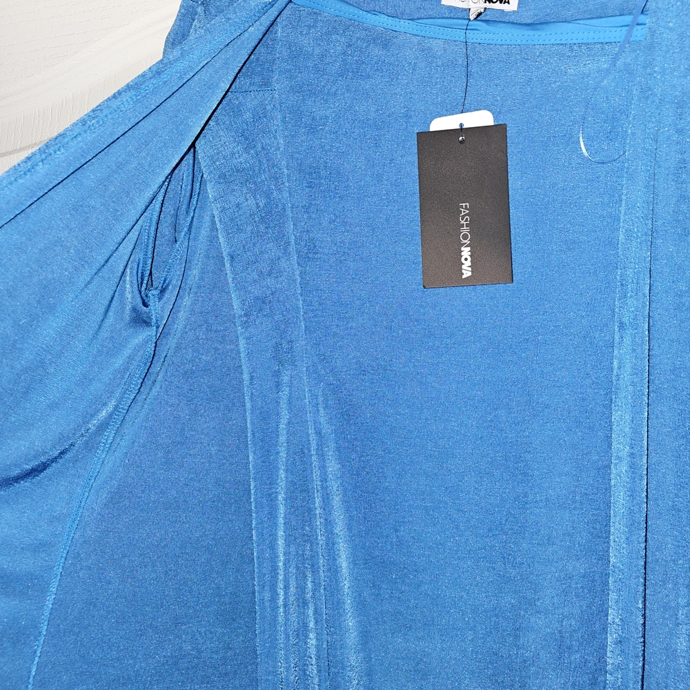 Fashion Nova Vibrant Blue Velvet Drape